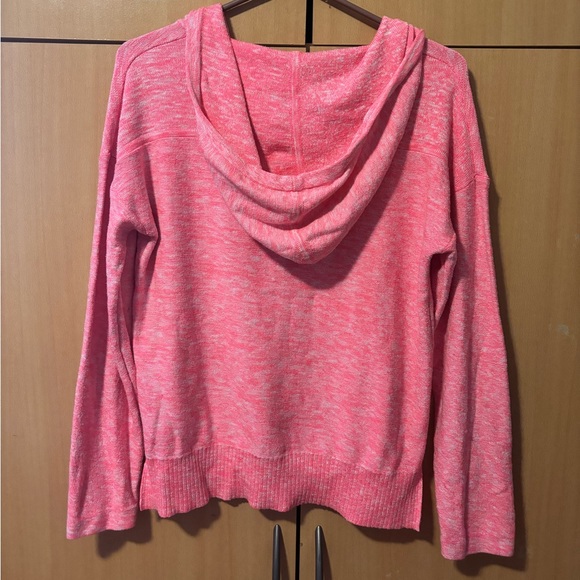 Aritzia Pink Hooded Knit Salt & Pepper Sweater - Picture 2 of 5